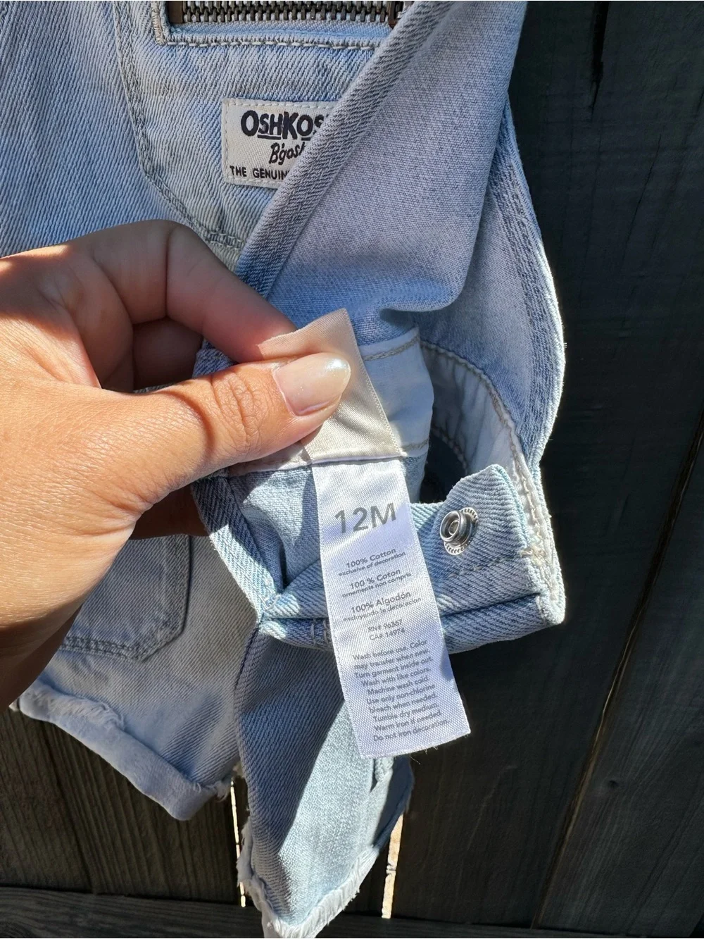 OshKosh B'gosh Light Blue Denim Short Overalls